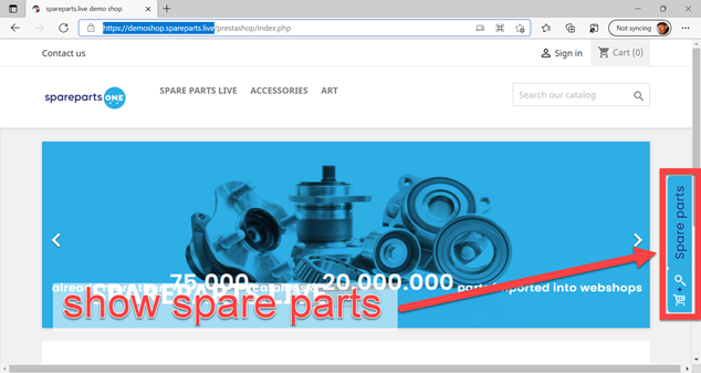 spareparts.live demo shop