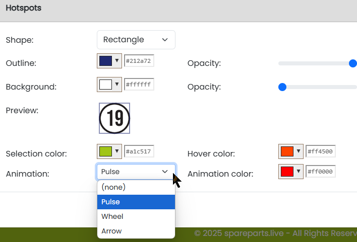 Setting visual hot spot clarity