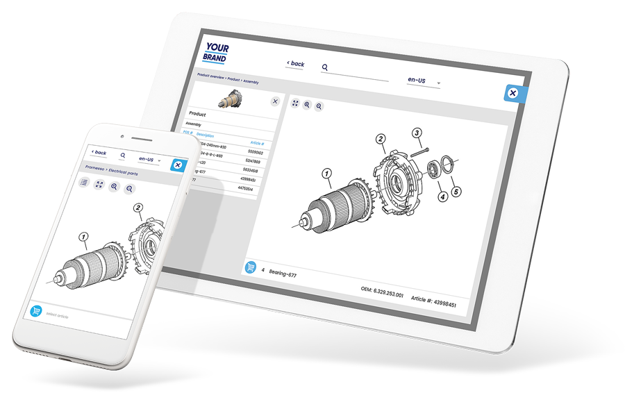 The easiest Spare Parts Navigator for Webshop and Service Portal